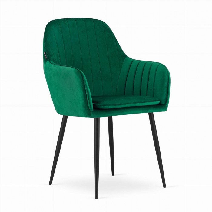 SCAUNE BUCATARIE/LIVING, SET 2 BUC, ARTOOL, LUGO, CATIFEA, METAL, VERDE SI NEGRU, 57.5X56.5X86.5 CM [14]
