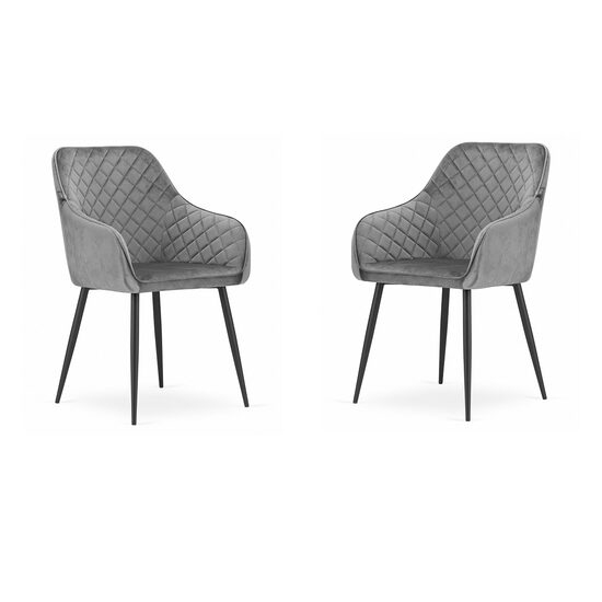 SCAUNE BUCATARIE/LIVING, SET 2 BUC, ARTOOL, NUGAT, CATIFEA, METAL, GRI SI NEGRU, 58X54.5X91 CM [1]