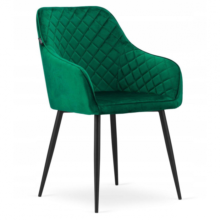 SCAUNE BUCATARIE/LIVING, SET 2 BUC, ARTOOL, NUGAT, CATIFEA, METAL, VERDE SI NEGRU, 58X54.5X91 CM [8]