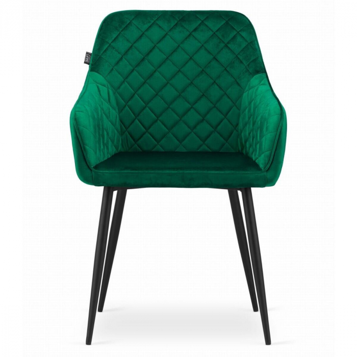 SCAUNE BUCATARIE/LIVING, SET 2 BUC, ARTOOL, NUGAT, CATIFEA, METAL, VERDE SI NEGRU, 58X54.5X91 CM [4]