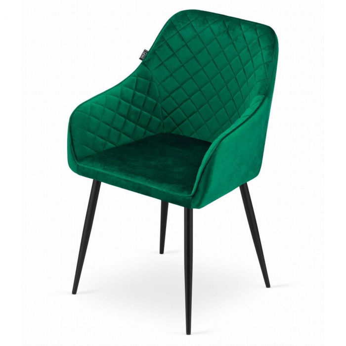 SCAUNE BUCATARIE/LIVING, SET 2 BUC, ARTOOL, NUGAT, CATIFEA, METAL, VERDE SI NEGRU, 58X54.5X91 CM [7]