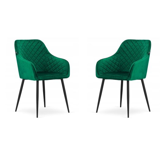 SCAUNE BUCATARIE/LIVING, SET 2 BUC, ARTOOL, NUGAT, CATIFEA, METAL, VERDE SI NEGRU, 58X54.5X91 CM [1]