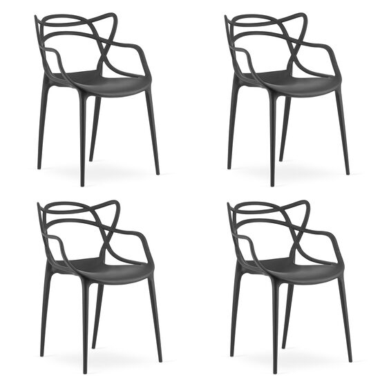 SCAUNE BUCATARIE/LIVING, SET 4 BUC, ARTOOL, KATO, PP, NEGRU, 54X55X82.5 CM [1]