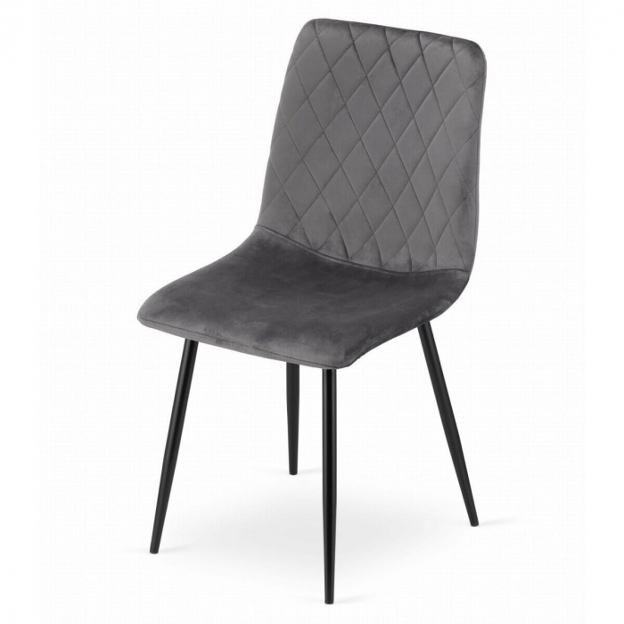 SCAUNE BUCATARIE/LIVING, SET 4 BUC, ARTOOL, TURIN, CATIFEA, METAL, GRI SI NEGRU, 44.5X53X88.5 CM [12]
