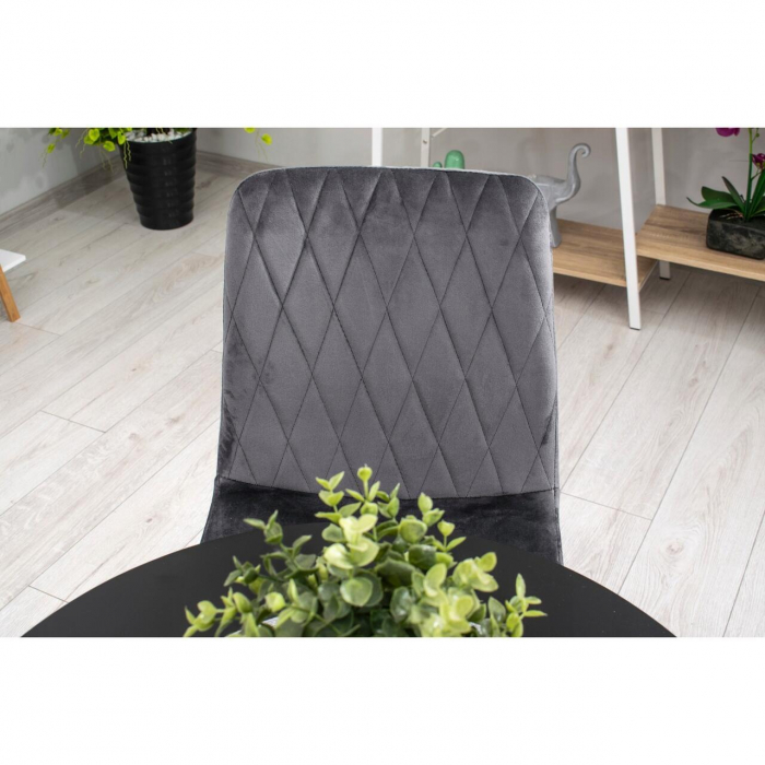 SCAUNE BUCATARIE/LIVING, SET 4 BUC, ARTOOL, TURIN, CATIFEA, METAL, GRI SI NEGRU, 44.5X53X88.5 CM [5]