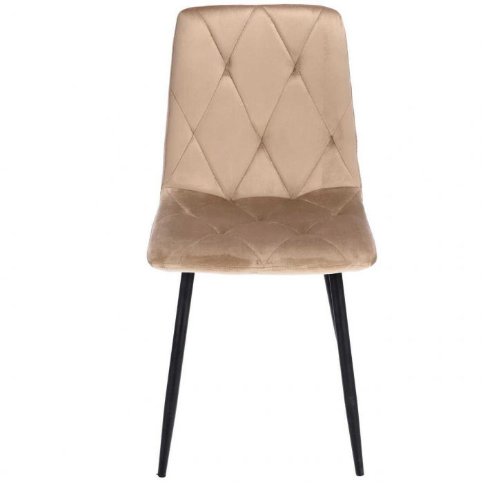 SCAUNE BUCATARIE/LIVING, SET 4 BUC, JUMI, PIADO, CATIFEA, METAL, BEJ SI NEGRU, 44X52X89 CM [4]
