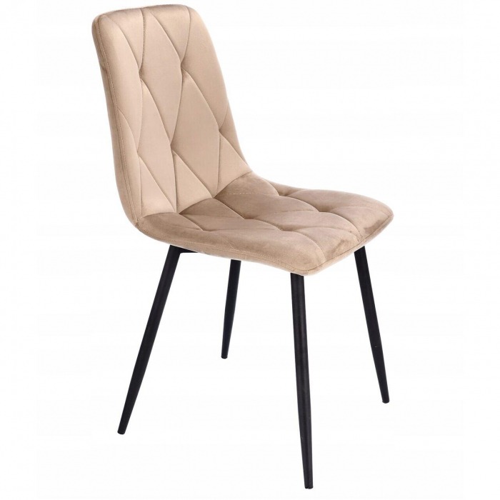 SCAUNE BUCATARIE/LIVING, SET 4 BUC, JUMI, PIADO, CATIFEA, METAL, BEJ SI NEGRU, 44X52X89 CM [7]
