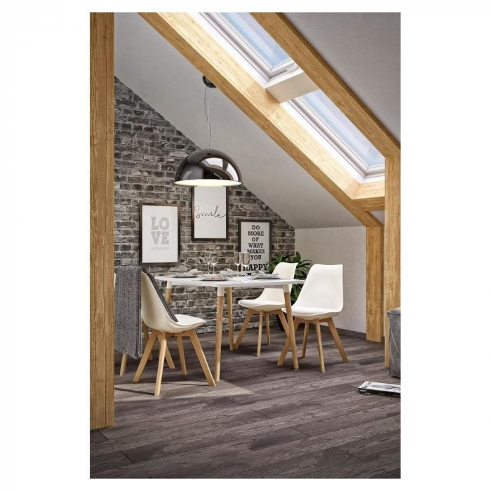 SCAUNE BUCATARIE/LIVING, SEZUT PU, ALB, SET 4 BUC, 48.5X54X82 CM, OSLO [3]