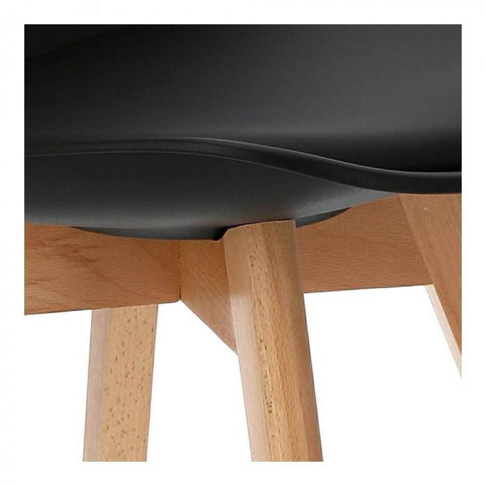 SCAUNE BUCATARIE/LIVING, SEZUT PU, NEGRU, SET 4 BUC, 48.5X54X82 CM, OSLO [3]