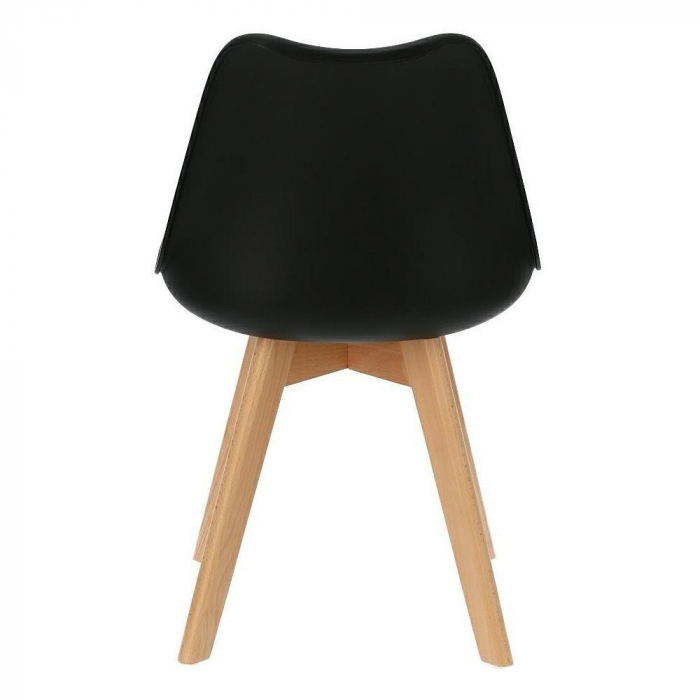 SCAUNE BUCATARIE/LIVING, SEZUT PU, NEGRU, SET 4 BUC, 48.5X54X82 CM, OSLO [4]