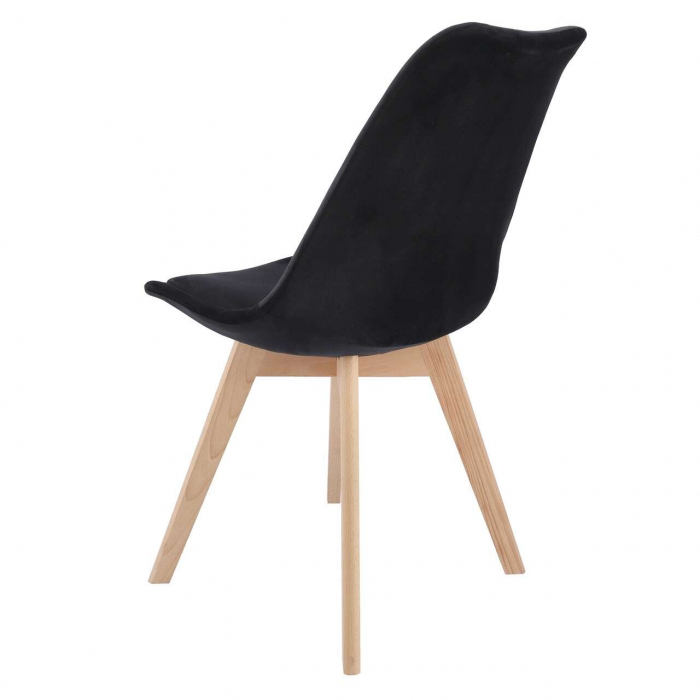 SCAUNE BUCATARIE/LIVING, STOFA, LEMN, NEGRU, SET 4 BUC, 49X55X82 CM, ALTA [5]