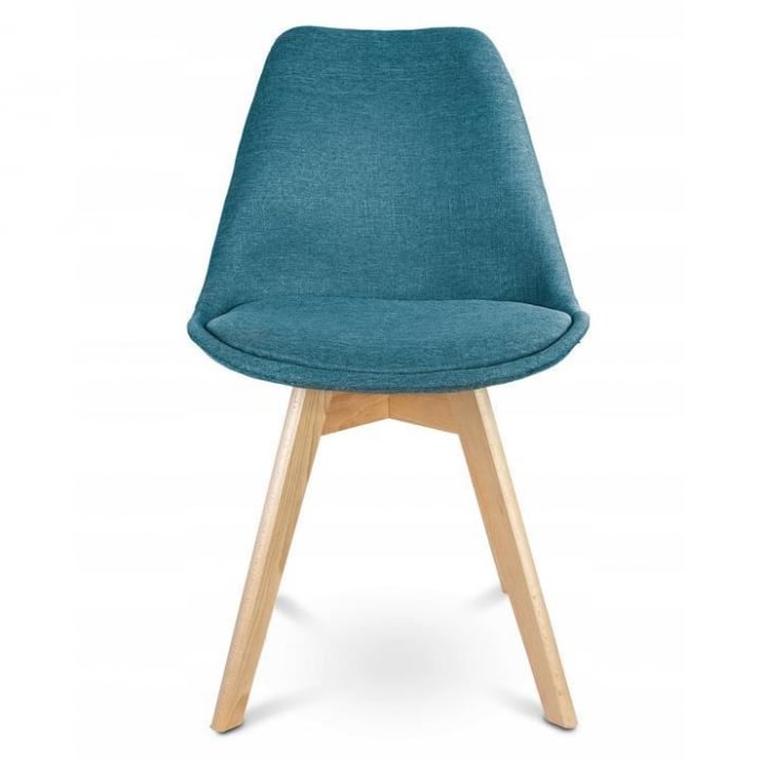 SCAUNE BUCATARIE/LIVING, STOFA, LEMN, VERDE MARIN, SET 4 BUC, 49X55X82 CM [8]