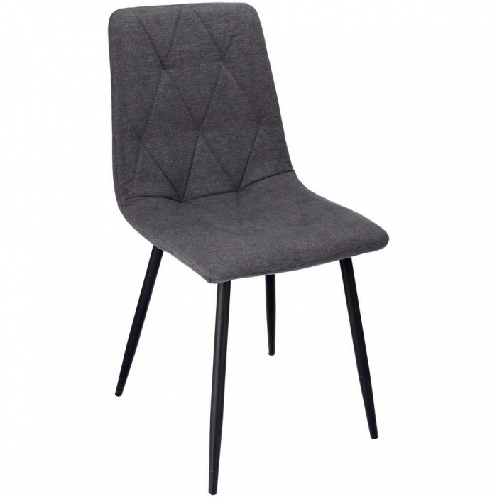 SCAUNE BUCATARIE/LIVING, TAPITATE, TEXTIL, METAL, GRI, SET 4 BUC, 44X52X89 CM, VENA [8]