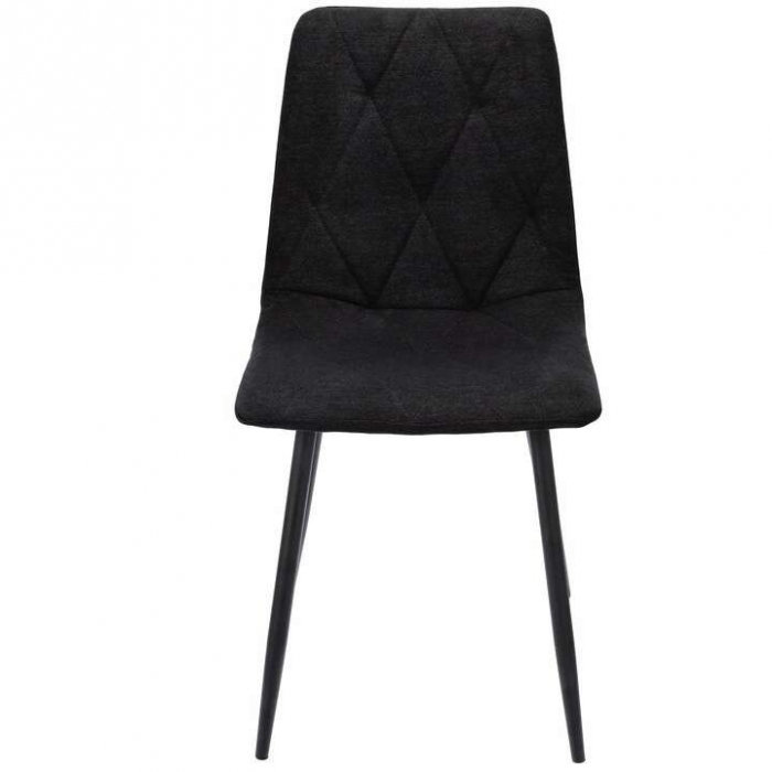 SCAUNE BUCATARIE/LIVING, TAPITATE, TEXTIL, METAL, NEGRU, SET 4 BUC, 44X52X89 CM, VENA [9]