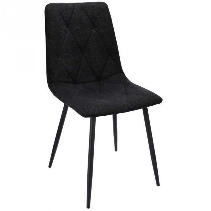 SCAUNE BUCATARIE/LIVING, TAPITATE, TEXTIL, METAL, NEGRU, SET 4 BUC, 44X52X89 CM, VENA [6]