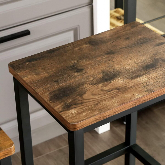 SET 2 SCAUNE DE BUCATARIE/BAR, ARTOOL, PAL SI OTEL, MARO RUSTIC, NEGRU, 40X30X65 CM [2]