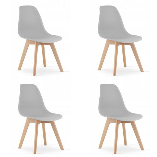 SET 4 SCAUNE BUCATARIE/LIVING, ARTOOL, KITO, PP, LEMN, GRI, 46X54.5X80 CM [1]