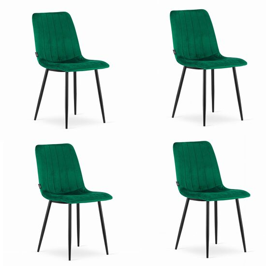 SET 4 SCAUNE BUCATARIE/LIVING, ARTOOL, LAVA, CATIFEA, METAL, VERDE SI NEGRU, 43X51X90 CM [1]
