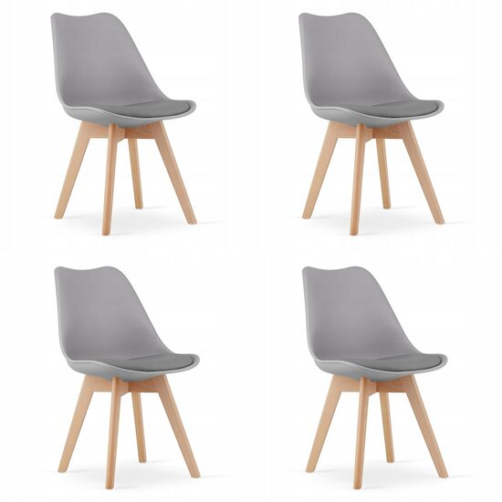 SET 4 SCAUNE BUCATARIE/LIVING, ARTOOL, MARK, PP, LEMN, GRI, 49X42X82 CM [1]