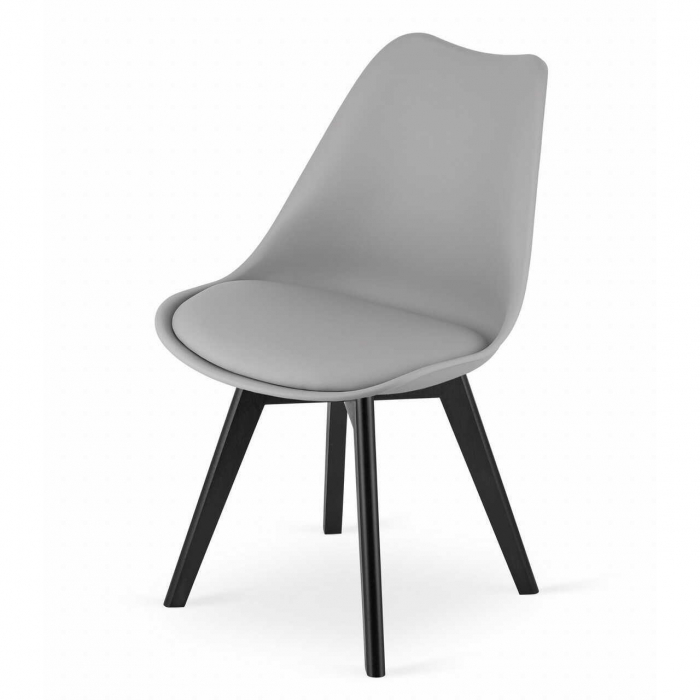SET 4 SCAUNE BUCATARIE/LIVING, ARTOOL, MARK, PP, LEMN, GRI SI NEGRU, 49X55.5X82.5 CM [2]