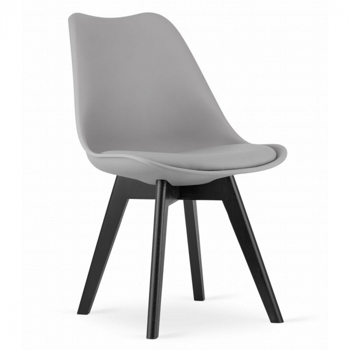 SET 4 SCAUNE BUCATARIE/LIVING, ARTOOL, MARK, PP, LEMN, GRI SI NEGRU, 49X55.5X82.5 CM [7]