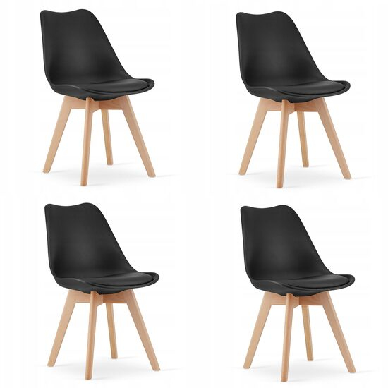 SET 4 SCAUNE BUCATARIE/LIVING, ARTOOL, MARK, PP, LEMN, NEGRU, 49X43X82 CM [1]