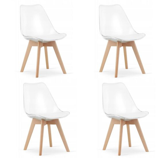 SET 4 SCAUNE BUCATARIE/LIVING, ARTOOL, MARK, PP, LEMN, TRANSPARENT, 49X42X82.5 CM [1]