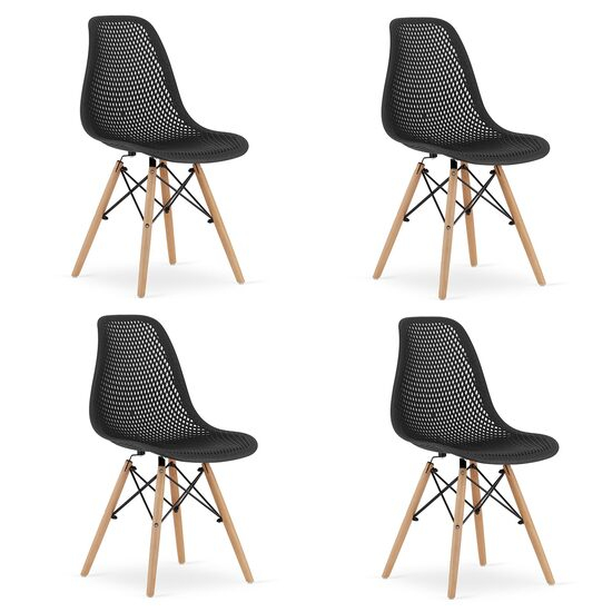 SET 4 SCAUNE BUCATARIE/LIVING, ARTOOL, MARO, PP, LEMN, NEGRU, 44.5X51X82.5 CM [1]
