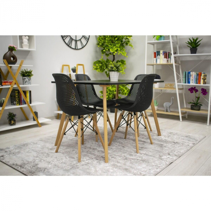 SET 4 SCAUNE BUCATARIE/LIVING, ARTOOL, MARO, PP, LEMN, NEGRU, 44.5X51X82.5 CM [4]