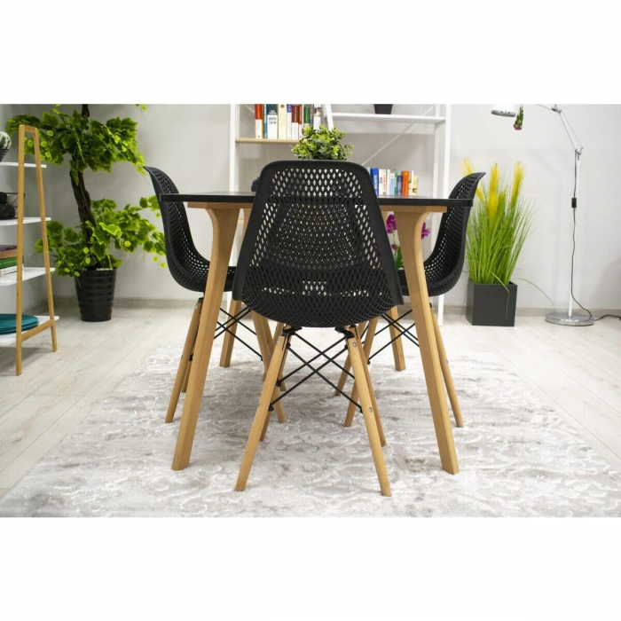 SET 4 SCAUNE BUCATARIE/LIVING, ARTOOL, MARO, PP, LEMN, NEGRU, 44.5X51X82.5 CM [2]