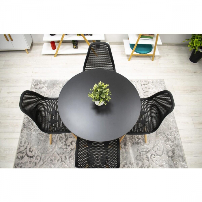 SET 4 SCAUNE BUCATARIE/LIVING, ARTOOL, MARO, PP, LEMN, NEGRU, 44.5X51X82.5 CM [5]