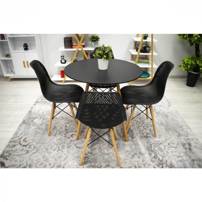 SET 4 SCAUNE BUCATARIE/LIVING, ARTOOL, MARO, PP, LEMN, NEGRU, 44.5X51X82.5 CM [8]