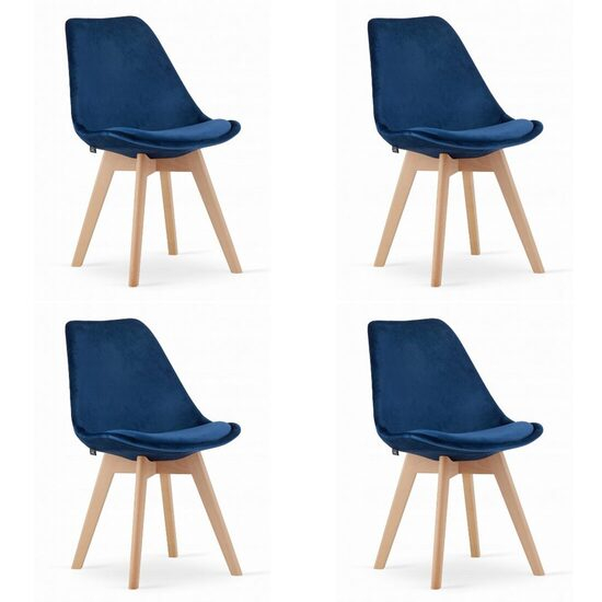 SET 4 SCAUNE BUCATARIE/LIVING, ARTOOL, NORI, CATIFEA, LEMN, ALBASTRU, 48.5X54X84 CM [1]