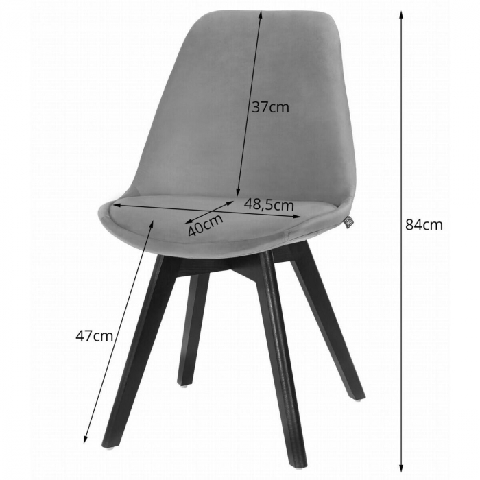 SET 4 SCAUNE BUCATARIE/LIVING, ARTOOL, NORI, CATIFEA, LEMN, GRI SI NEGRU, 48.5X54X84 CM [2]