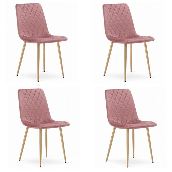 SET 4 SCAUNE BUCATARIE/LIVING, ARTOOL, TURIN, CATIFEA, LEMN, ROZ, 44.5X53X88.5 CM [1]