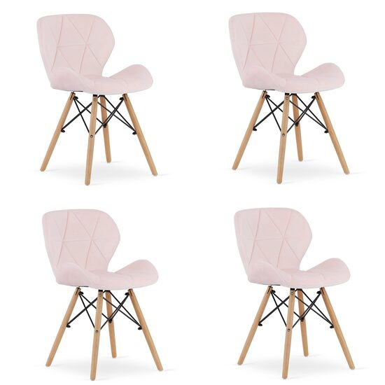 SET 4 SCAUNE STIL SCANDINAV, ARTOOL, LAGO, CATIFEA, LEMN, ROZ, 48X43X74 CM [1]