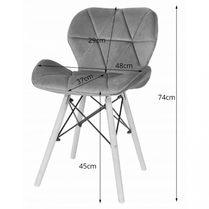 SET 4 SCAUNE STIL SCANDINAV, ARTOOL, LAGO, CATIFEA, LEMN, ROZ, 48X43X74 CM [2]
