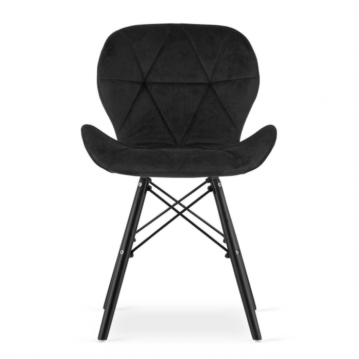 SET 4 SCAUNE STIL SCANDINAV, ARTOOL, LAGO VELVET, CATIFEA, LEMN, NEGRU, 47X36X73.5 CM [5]