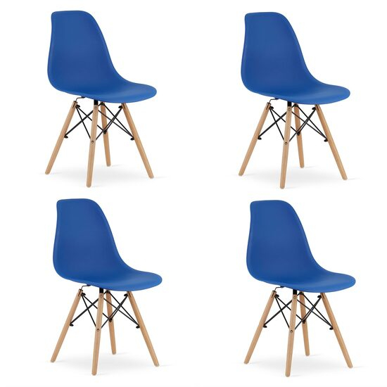 SET 4 SCAUNE STIL SCANDINAV, ARTOOL, OSAKA, PP, LEMN, ALBASTRU SI NATUR, 46X54X81 CM [1]