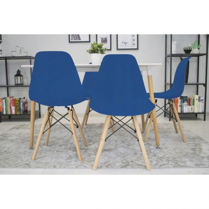 SET 4 SCAUNE STIL SCANDINAV, ARTOOL, OSAKA, PP, LEMN, ALBASTRU SI NATUR, 46X54X81 CM [10]