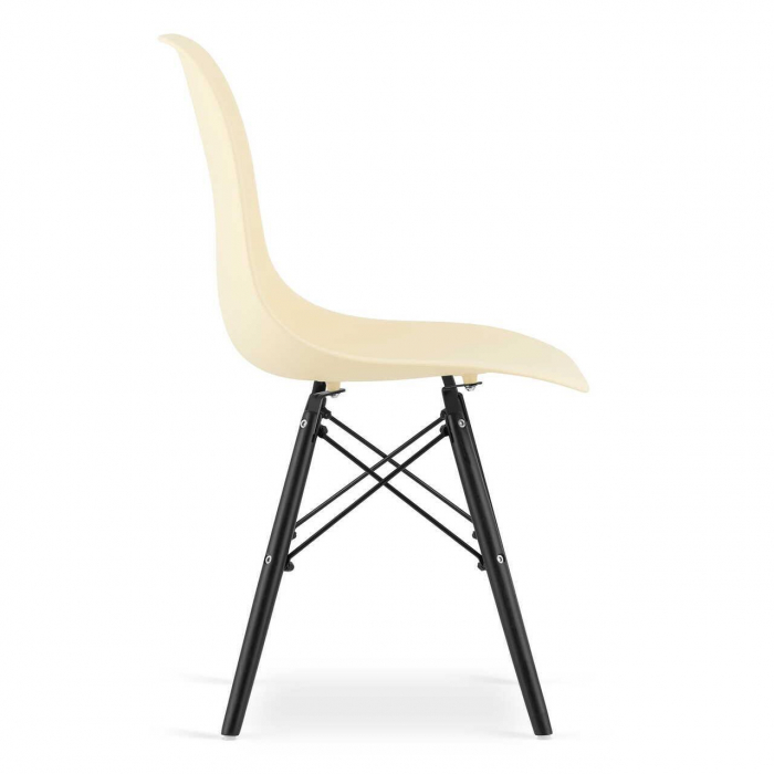 SET 4 SCAUNE STIL SCANDINAV, ARTOOL, OSAKA, PP, LEMN, CREM SI NEGRU, 46X54X81 CM [4]