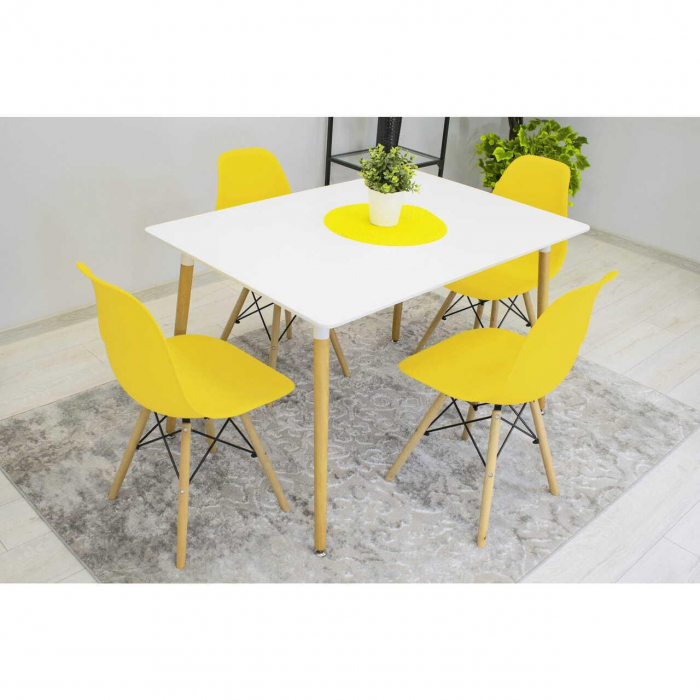 SET 4 SCAUNE STIL SCANDINAV, ARTOOL, OSAKA, PP, LEMN, GALBEN, 46X54X81 CM [2]