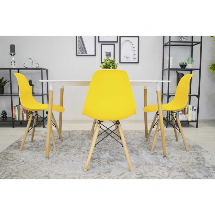 SET 4 SCAUNE STIL SCANDINAV, ARTOOL, OSAKA, PP, LEMN, GALBEN, 46X54X81 CM [5]