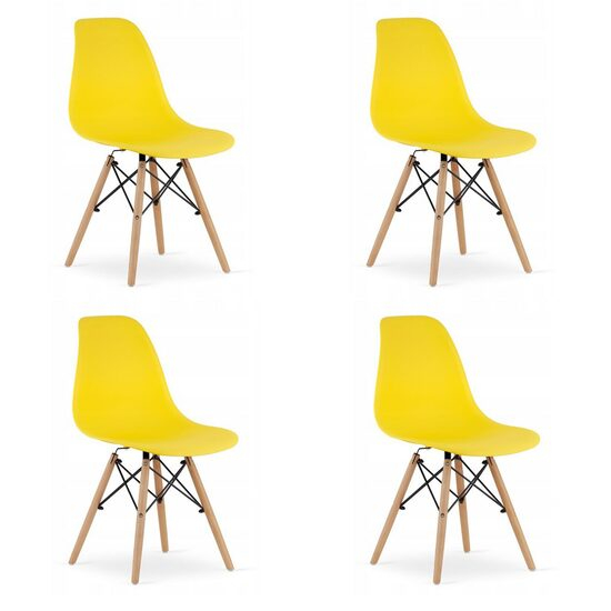 SET 4 SCAUNE STIL SCANDINAV, ARTOOL, OSAKA, PP, LEMN, GALBEN, 46X54X81 CM [1]