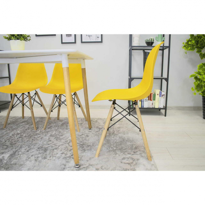 SET 4 SCAUNE STIL SCANDINAV, ARTOOL, OSAKA, PP, LEMN, GALBEN, 46X54X81 CM [6]