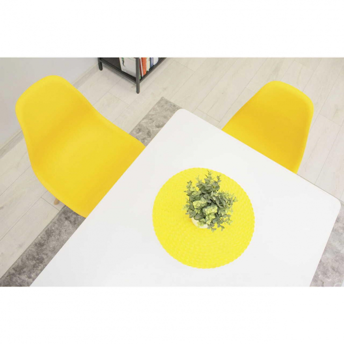 SET 4 SCAUNE STIL SCANDINAV, ARTOOL, OSAKA, PP, LEMN, GALBEN, 46X54X81 CM [7]