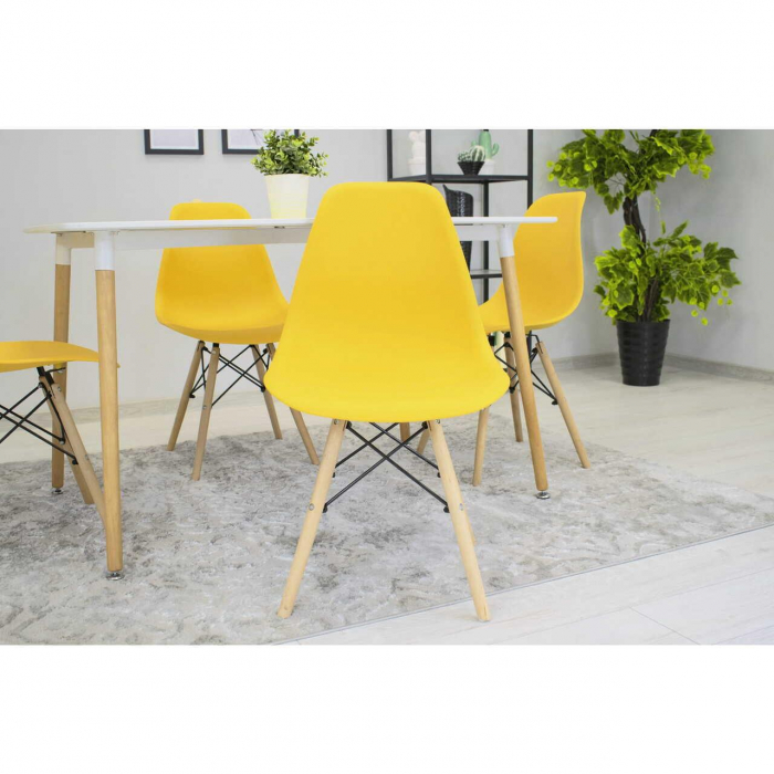SET 4 SCAUNE STIL SCANDINAV, ARTOOL, OSAKA, PP, LEMN, GALBEN, 46X54X81 CM [8]