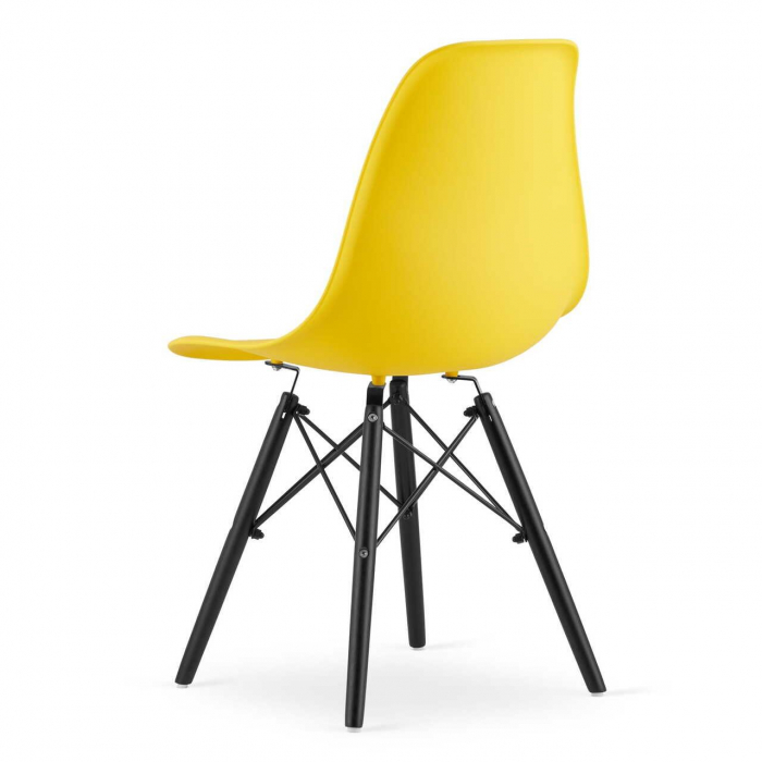 SET 4 SCAUNE STIL SCANDINAV, ARTOOL, OSAKA, PP, LEMN, GALBEN SI NEGRU, 46X54X81 CM [9]