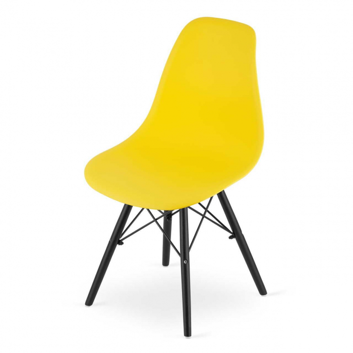 SET 4 SCAUNE STIL SCANDINAV, ARTOOL, OSAKA, PP, LEMN, GALBEN SI NEGRU, 46X54X81 CM [10]