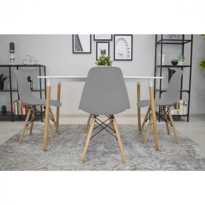 SET 4 SCAUNE STIL SCANDINAV, ARTOOL, OSAKA, PP, LEMN, GRI, 46X54X81 CM [11]